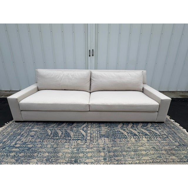Contemporary Rh Parisian Track Arm 2-Cushion Sofa 9' | Luxe 44" Depth | Down-Feather Fill | Holland & Sherry Wool Twill | Dove For Sale - Image 3 of 18
