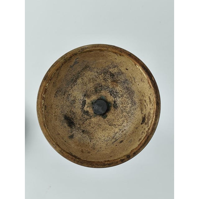 Brown Biedermeier Style Disc Candleholders, 1930s, Set of 2 For Sale - Image 8 of 10