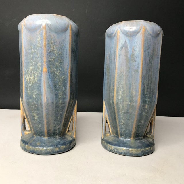 1920s Art Deco Stoneware Vase with Crystallization from Fourmaintraux Delassus, Desvres, 1920s For Sale - Image 5 of 5
