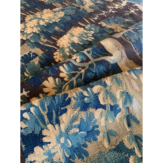 Coffee Antique 17th Century Flemish Verdure Vertical Landscape Tapestry For Sale - Image 8 of 12