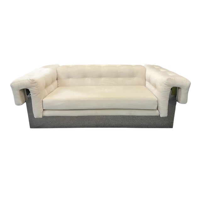 1970s Milo Baughman for Thayer Coggin Chrome Paneled Loveseat For Sale