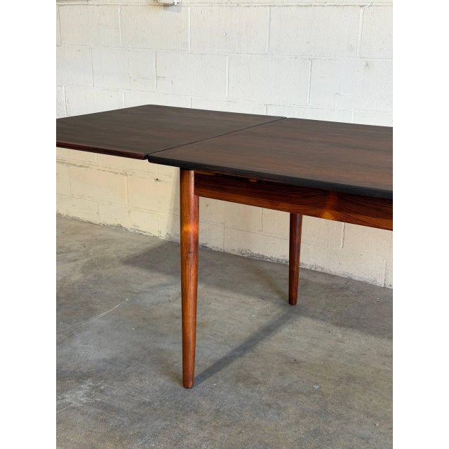 Wood Rosewood Extension Large Wooden Dining Table Denmark Mid-Century Modern 1960s For Sale - Image 7 of 11
