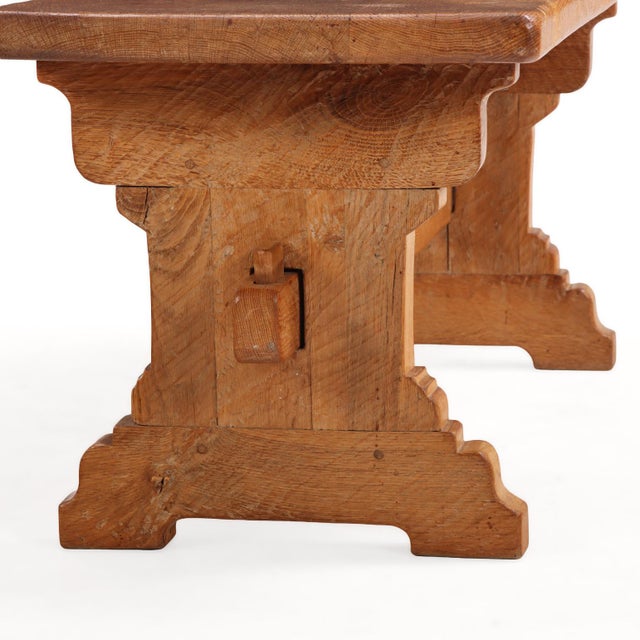 French French Brutalist Style Gouged Carved Oak Coffee Table, C. 1960 For Sale - Image 3 of 4
