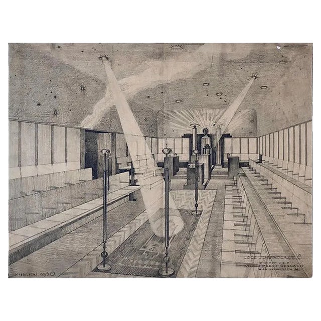 Freemasons Lodge Schwindgasse Working Drawings by Architects, Vienna, 1930, Set of 4 For Sale