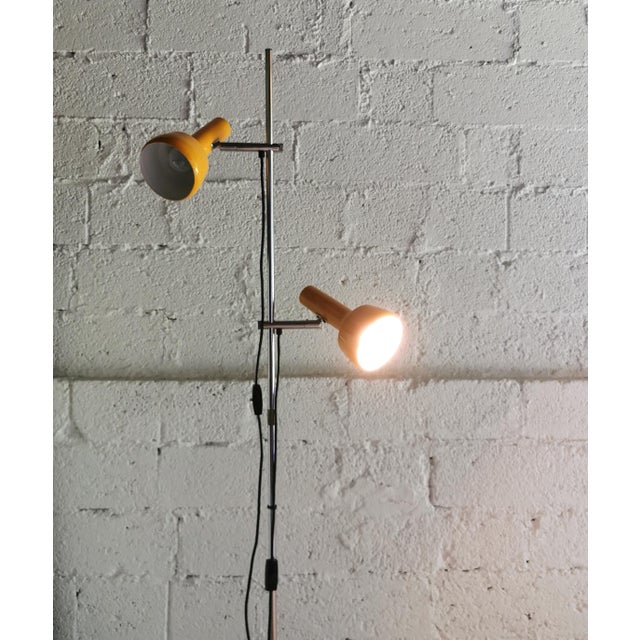 1970s Mid-Century German Floor Lamp in Yellow and Chrome, 1970s For Sale - Image 5 of 9