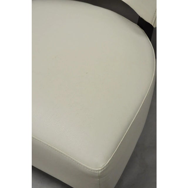 Modern Decorator White Vinyl Barrel Back Club Lounge Slipper Chair For Sale In Philadelphia - Image 6 of 13