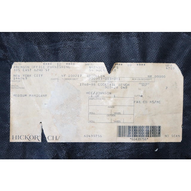 Traditional Hickory Chair Button Tufted Cocktail Ottoman Bench on Brass Casters For Sale - Image 18 of 18