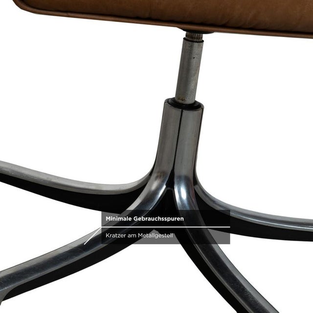 T69 Table and Swivel Chairs in Wood, Cognac Leather and Chrome by Osvaldo Borsani, Set of 5 For Sale - Image 18 of 18