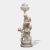 Pair of Monumental Antique Italian Carved Alabaster Venus & Cupid Figural Torchiere Lamps on Black Marble Pedestals For Sale - Image 11 of 12