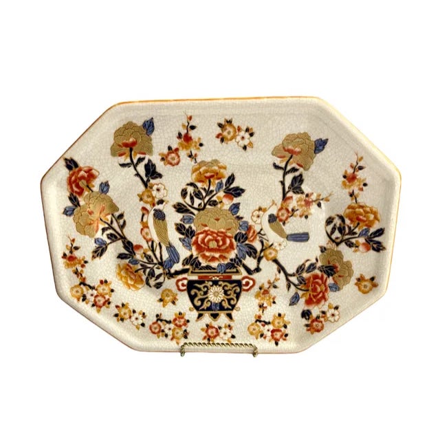Hand Decorated Oriental Ceramic Platter For Sale - Image 10 of 10