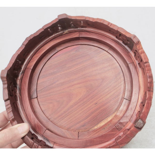 Late 20th Century Vintage Large Chinese Hardwood Vase Stand 9" Diameter For Sale - Image 5 of 9