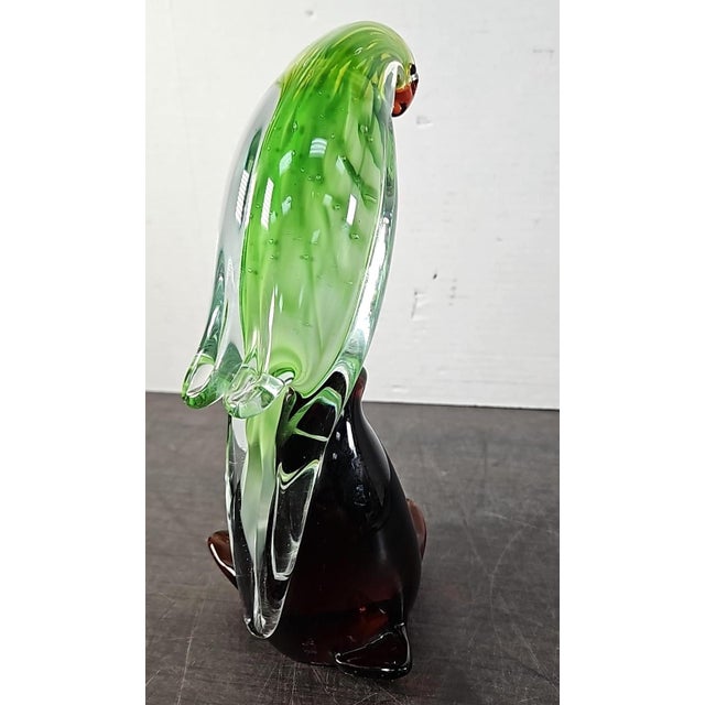 1970s Vintage Dynasty Gallery Murano-Style Cased Glass Parrot For Sale - Image 14 of 15