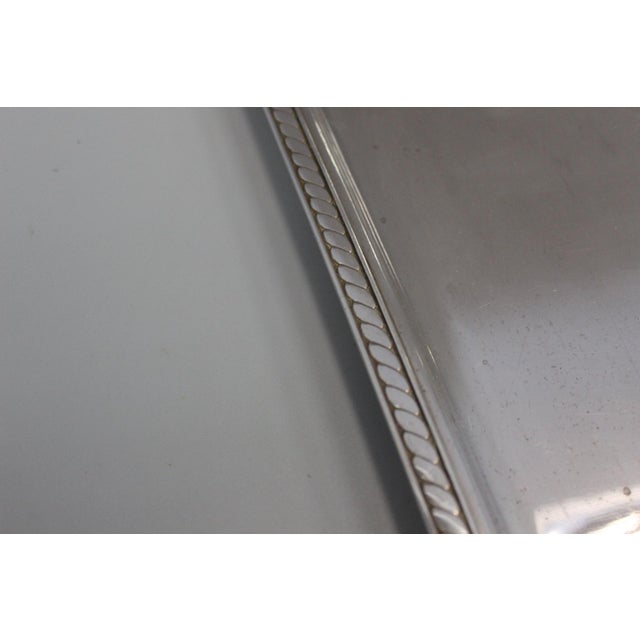 Silver-Plated Metal Serving Tray with Marine Anchor, 1950s For Sale - Image 6 of 10