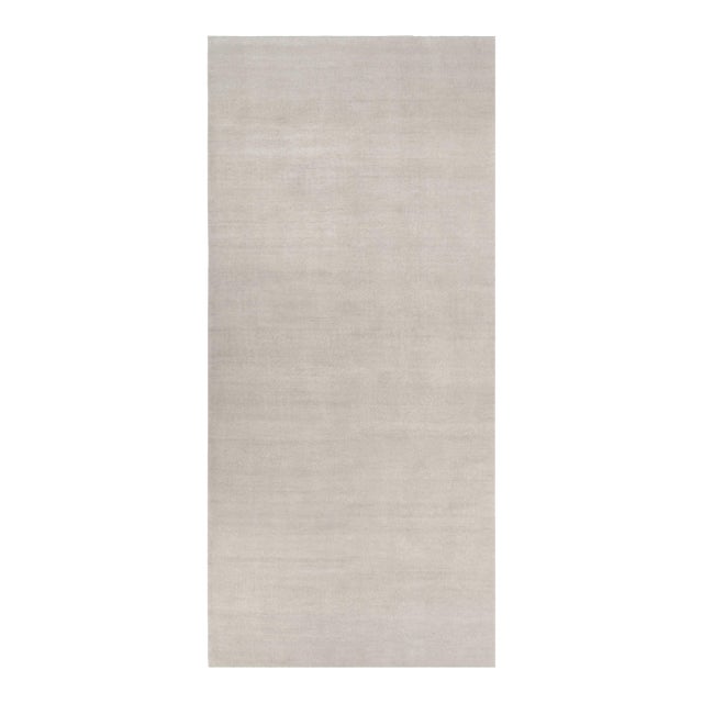 Rug & Kilim’s Oversized Contemporary Textural Solid Rug in Ivory Tones - 10x22 For Sale