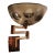 Vintage Smoked Glass Arm Sconce For Sale