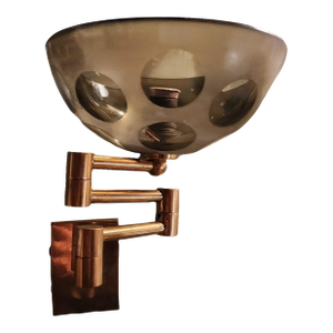 Vintage Smoked Glass Arm Sconce
