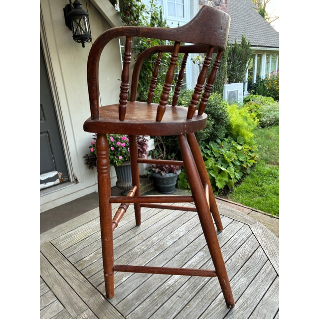 Mid 19th Century Antique Wooden Child's Youth Chair - C 1840 - American Primitive For Sale - Image 5 of 8