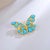 Contemporary Nina Zhou Butterfly Turquoise Diamond Brooch in 14k Yellow Gold For Sale - Image 3 of 6