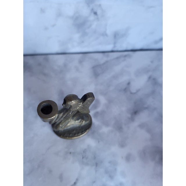 1950s Mid Century Brass Kneeling Angel Miniature Candle Holder For Sale - Image 5 of 14