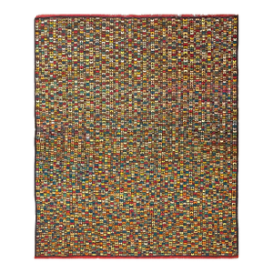 1930s Multicolor Geometric Bauhaus Antique Jerusalem Rug 5'6" X 6'8" Handknotted Wool Carpet