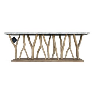 Hooker Organic Modern Gray Stone Sculptural Surfrider Console Table For Sale