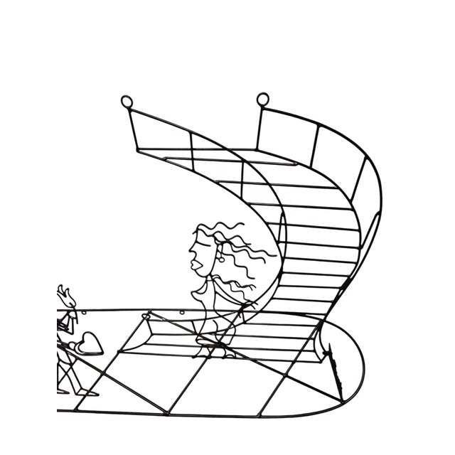 1980s Vintage Barrett DeBusk Wire Art Sculpture Couple Metal Date Night MCM Postmodern For Sale - Image 5 of 18
