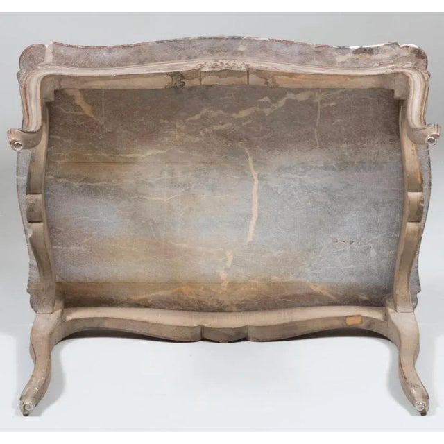 Stone Louis XV French Purple Veined Marble Top Gray Patina Table For Sale - Image 7 of 9