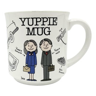 Vintage 1980s Yuppie Novelty Coffee Cup Mug For Sale