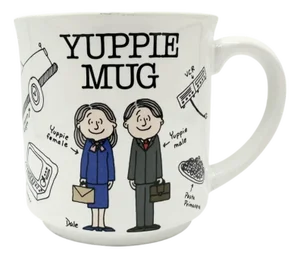 Vintage 1980s Yuppie Novelty Coffee Cup Mug