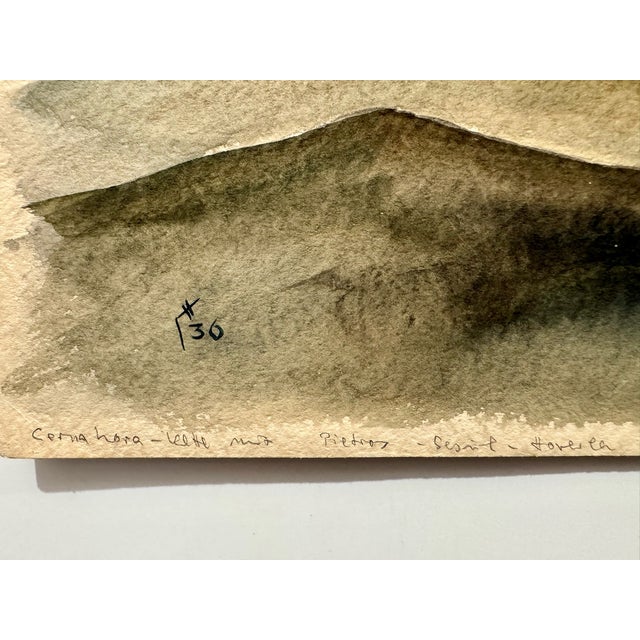 Henry Emil Salloch Original Watercolor on Paper Mountain Range, 1936. For Sale - Image 4 of 6