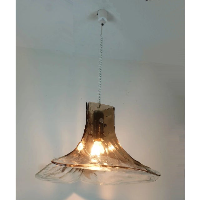 Large Mid-Century Modern Pendant Lamp in Ice Glass from Kalmar Franken KG, 1960s For Sale - Image 9 of 11