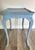 Shabby Chic Antique Early 20th Century Blue French Country Carved Wood Rustic Console/Accent Table For Sale - Image 3 of 12
