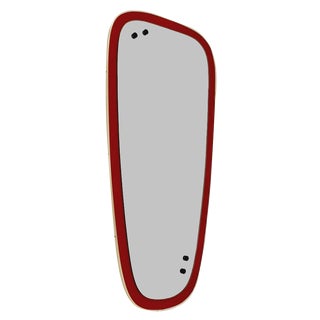 Mid-Century German Model Rockabilly Asymmetric Brass Original Kidney Wall Mirror by Zier, 1960s For Sale