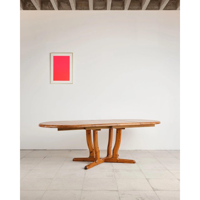Brutalist Extendable Dining Table in Pine attributed to Rainer Daumiller, Denmark, 1970s For Sale - Image 12 of 18
