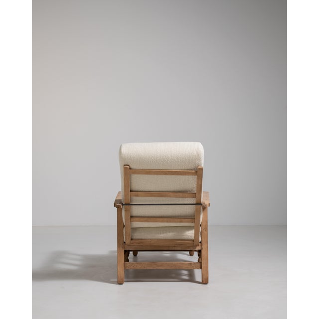 French Oak Reclining Armchair with Pull-Out Footrest, Antique, France, Circa 1940 For Sale - Image 12 of 18