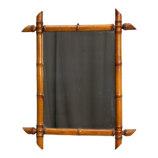19th Century France Amber Wood Mirror For Sale