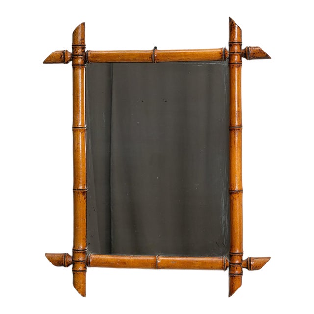 19th Century France Amber Wood Mirror For Sale
