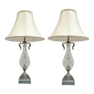 Vintage Pair of Waterford Table Lamps For Sale