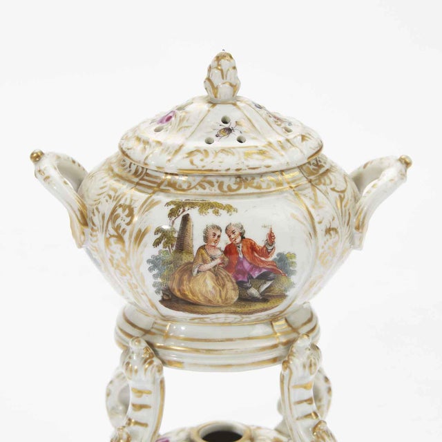 Antique German Porcelain Incense Burners, 1800s, Set of 2 For Sale - Image 6 of 15