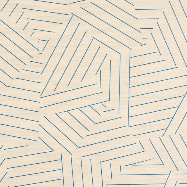 Contemporary SAMPLE - Schumacher x Miles Redd Deconstructed Stripe Sisal Wallpaper In Cobalt For Sale - Image 3 of 5