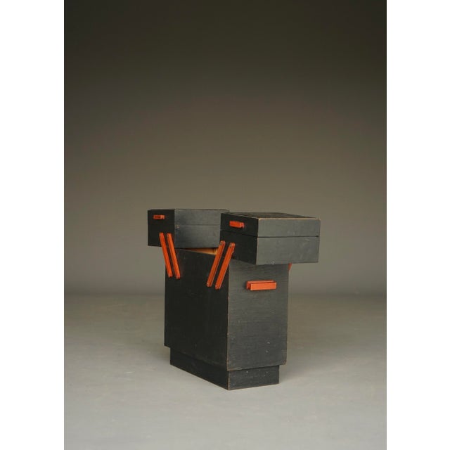 Modernist Sewing Box with Orange Details, 1930s For Sale - Image 9 of 18