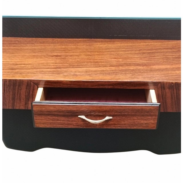 1950s Wooden Wall Console Table with Glass Shelf and Drawer from Paolo Buffa, Italy, 1950s For Sale - Image 5 of 9