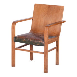 Czech Art Deco Cherry Armchair attributed to Jindřich Halabala for Up Závody, 1930s For Sale