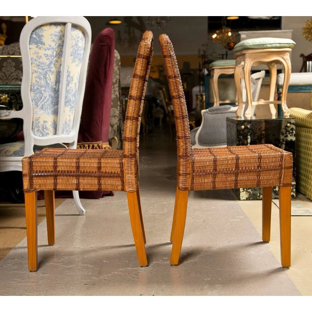 Palecek Wicker Side Chairs - Set of 4 For Sale In New York - Image 6 of 6