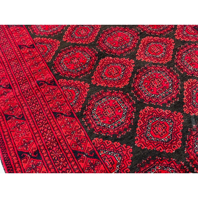 Vintage Afghan Ersari Turkmen Bokhara Gul Rug - 6'3" X 4'0" For Sale - Image 10 of 13