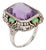 Vintage Art Deco Amethyst Ring Enamel Cocktail 14k Gold Filigree Size 7 For Sale
