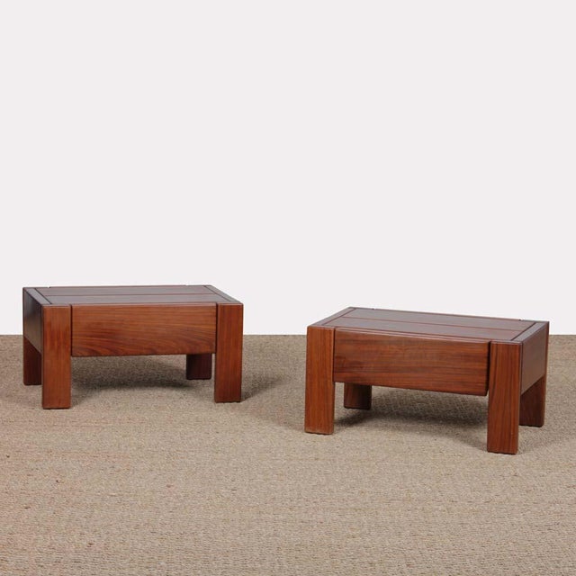 Wood Elm Bedside Tables from Maison Regain, 1970, Set of 2 For Sale - Image 7 of 7