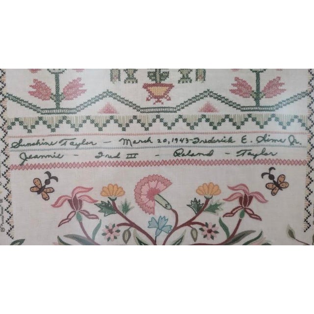 Mid 20th Century Cooper Hewitt Museum Antique Reproduction Sampler For Sale - Image 9 of 10