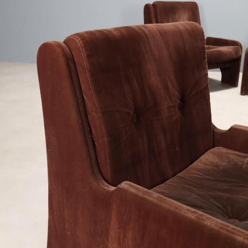 Vintage Armchairs in Fabric, Italy, 1970s, Set of 4 For Sale - Image 3 of 9
