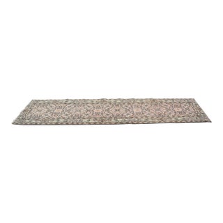 1960s Vintage Pink Pale Decorative Narrow Long Runner Rug For Sale